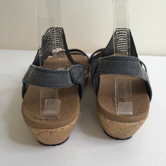 Skechers Cali Beverlee High Tea Wedge Heel Slingback Slide Black Women's Size 9 - Picture 9 of 14